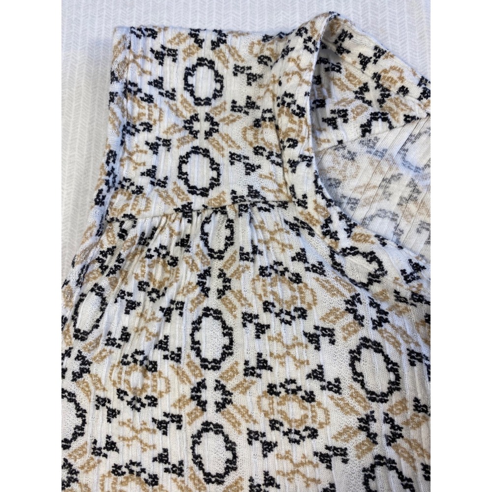 Lucky Brand XL Boho Tribal Print Knit Top Tassel Tie Neck Festival Bohemian - Picture 8 of 10